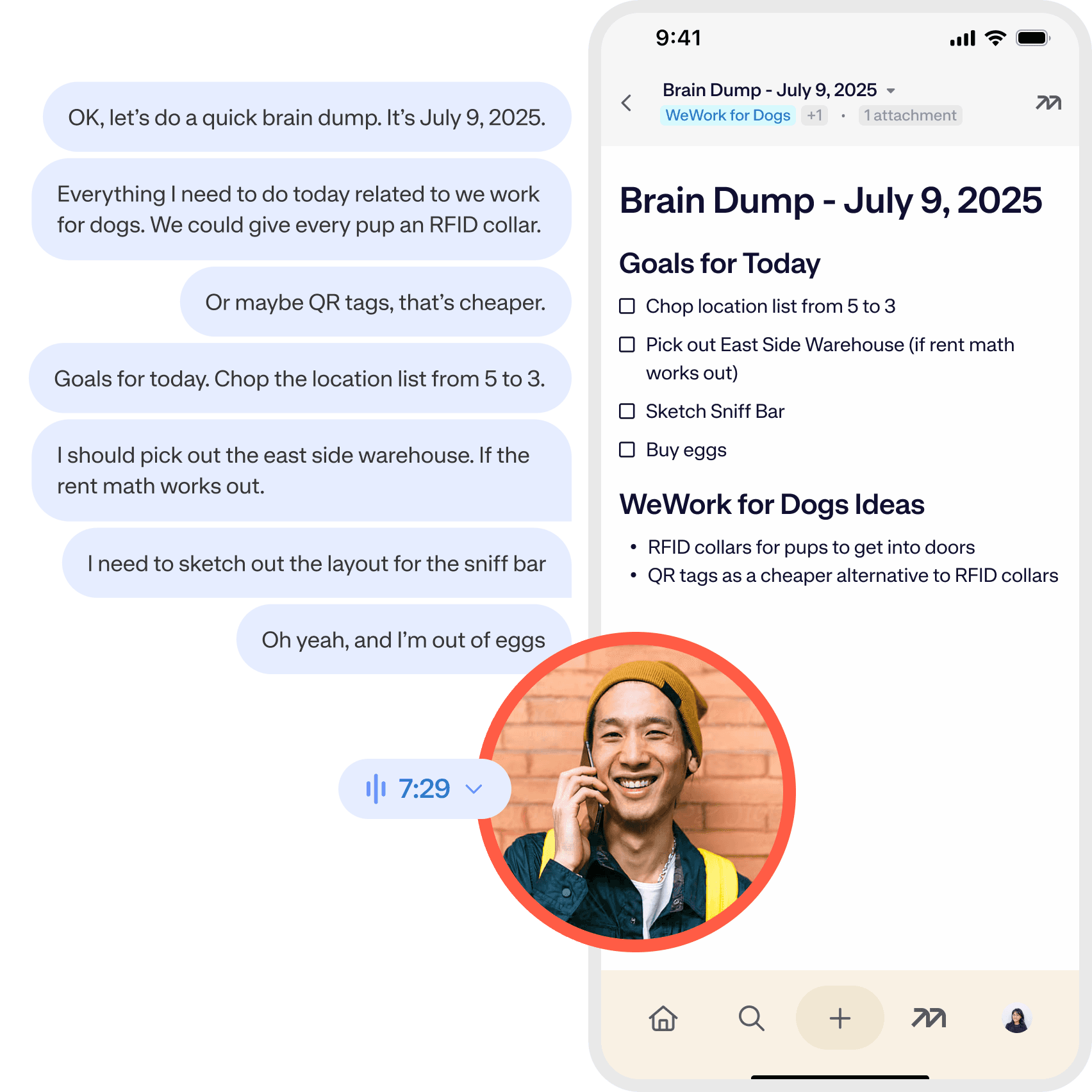 Mem Voice Mode interface preview.